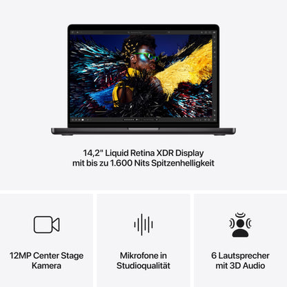 Apple MacBook Pro M4 Laptop – 14,2" 16 GB/512 GB Space Schwarz