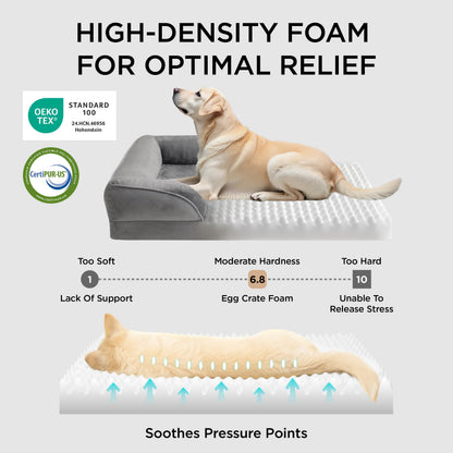 BEDSURE Orthopädisches Hundebett Hundesofa 71x58 cm waschbar grau