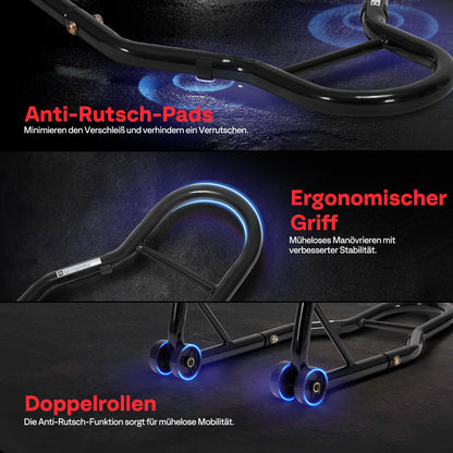 SPECSTAR Motorrad Montageständer Set VH569, 400 kg, Schwarz
