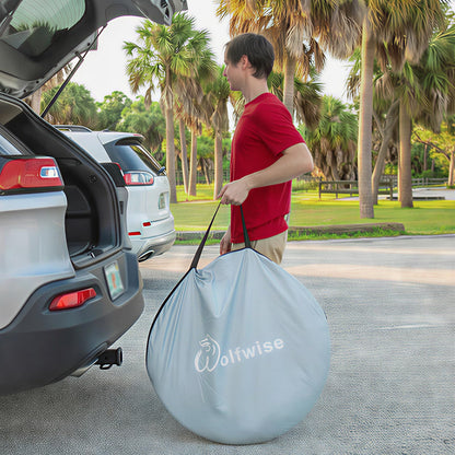 WolfWise Strandmuschel Pop-Up Zelt mit UV-Schutz 50+, 3-4 Personen
