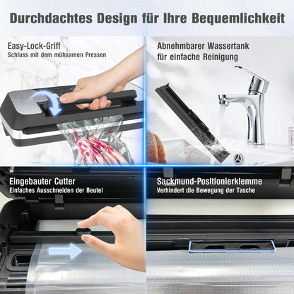 OidoZac Vakuumiergerät 85kPa - Doppelte Schweissnaht Easy-Lock