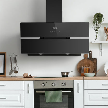 CIARRA CBCB9736F Kopffreie Dunstabzugshaube 90cm Schwarz Wi-Fi