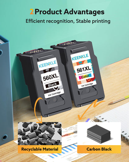 KEENKLE PG-560XL CL-561XL Druckerpatronen Multipack für Canon Pixma