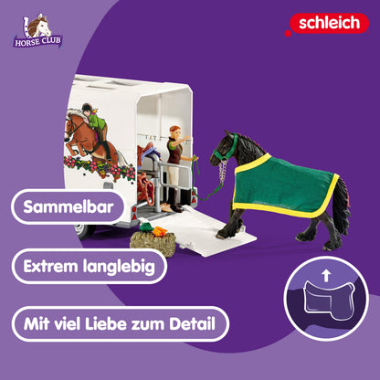 Schleich Horse Club Pick-up mit Pferdeanhänger 42346, 38-teiliges Set