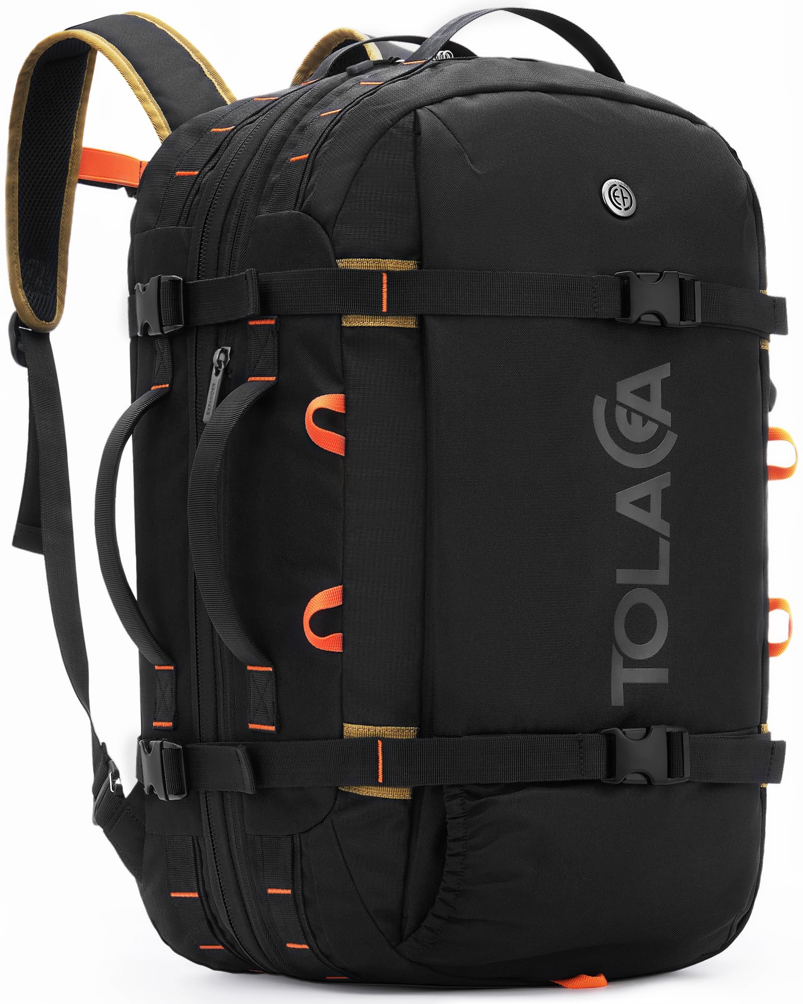 Tolaccea Reiserucksack Handgepäck 15,6 Zoll, erweiterbar 40–50 L aus RPET-Material