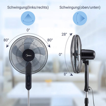 Midea FS40-15FR Standventilator - Leise mit Fernbedienung