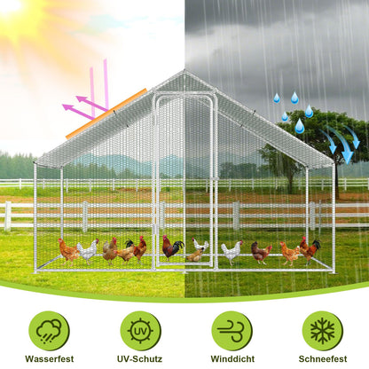 Izrielar XL Hühnerstall Freigehege - 3x2x2m Sicher & Robust