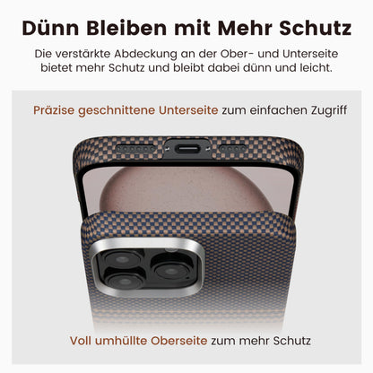 Pitaka iPhone 16 Pro Hülle Aramidfaser Magsafe – Sonnenuntergang