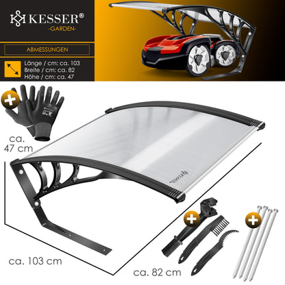 KESSER Mährobotergarage Carport Überdachung transparent 82x103x47 cm