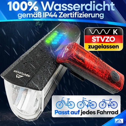 Nextcover LED Fahrradlicht Set mit LightSense Sensor, USB aufladbar