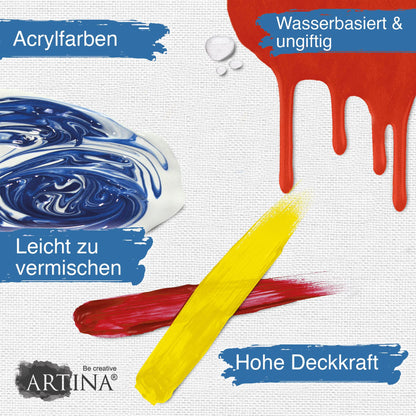 Artina Madrid 30tlg Kofferstaffelei Set – Acryl Malset