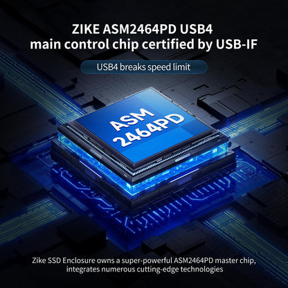 ZIKE Z666 M.2 NVMe SSD Gehäuse – 40Gbps USB4.0 Thunderbolt4