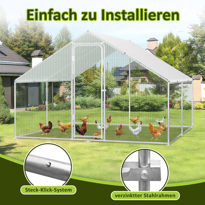 Izrielar XL Hühnerstall Freigehege - 3x2x2m Sicher & Robust