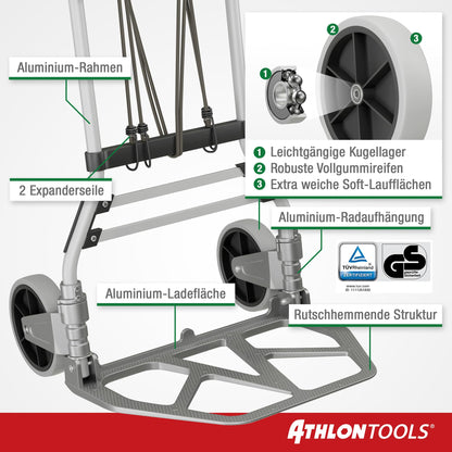ATHLON TOOLS Schwerlast-Sackkarre klappbar 150kg Alu – Modell 2025