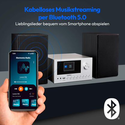 MEDION P85003 Micro Audio System Kompaktanlage - Silber