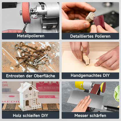 SwissTools DIY Mini Bandschleifer Elektrisch – 7 Stufen Set