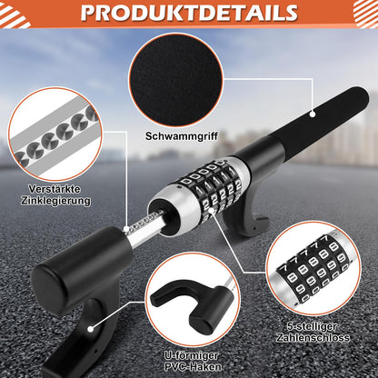 Tevlaphee Lenkradkralle Zahlenschloss Diebstahlschutz - Schwarz