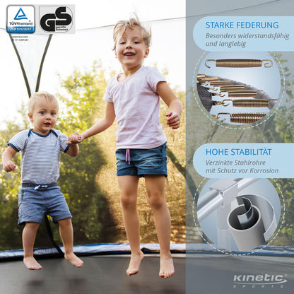 Kinetic Sports Salto Plus Trampolin Outdoor Ø 183 cm mit Netz, Blau