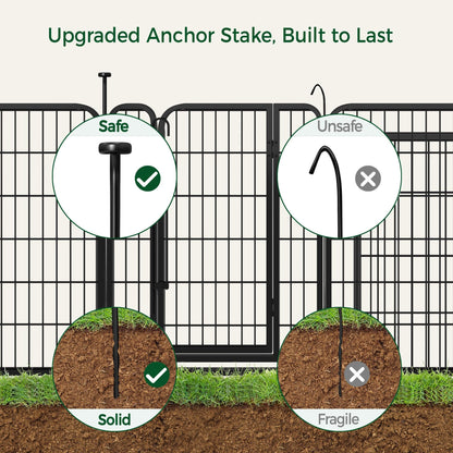 Yaheetech Welpenlaufstall 8-teilig 80cm – Faltbarer Hundeauslauf