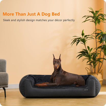 HMTOPE Hundebett & Hundesofa, waschbar, dunkelgrau 120x90cm