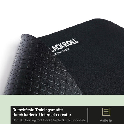 BLACKROLL® MAT Rutschfeste Fitnessmatte - 65x185 cm Schwarz mit GYMBAG