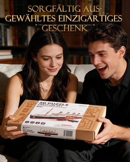 Rolife 3D-Holzpuzzle Titanic Schiffsmodell, 433 Teile mit LED