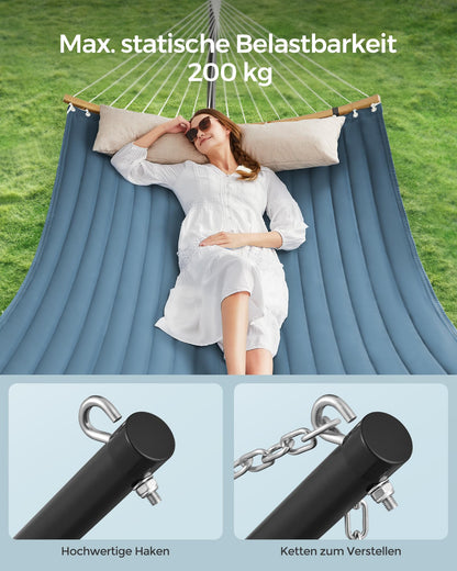 SONGMICS Hängematte mit Gestell GHS002Q01, bis 200 kg, mit Kissen