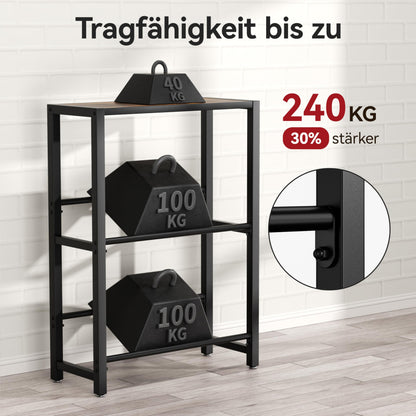 Josmimic Getränkekistenregal mit Holzablage für 4 Kästen, Schwarz