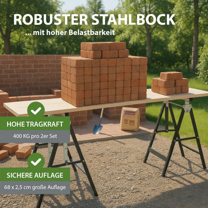 Baumarktplus Arbeitsbock 2er-Set höhenverstellbar 80-130 cm 400 kg