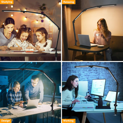 AILBTON LED Schreibtischlampe mit Clip, 3 Lichtquellen, dimmbar