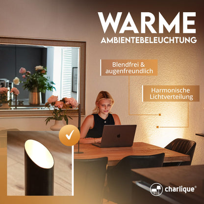 charlique® LED Uplight Spot Bodenstrahler - 2er Set Schwarz GU10