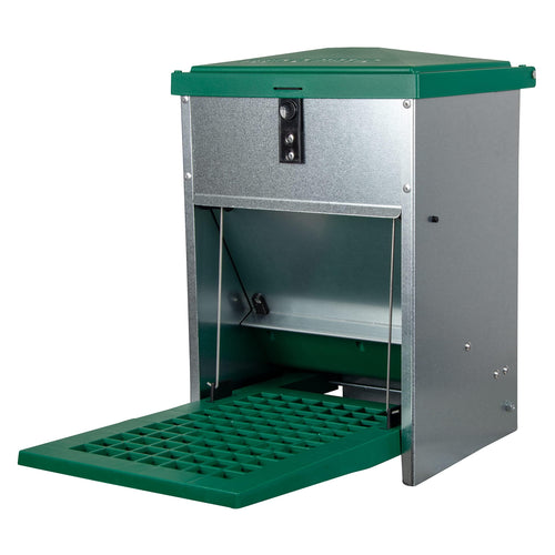 horizont Feedomatic Futterautomat für Hühner mit Trittplatte, 5 kg, verzinktes Blech