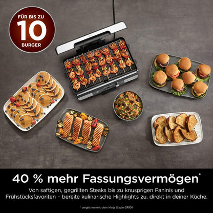 Ninja Sizzle Pro XL Indoor-Grill & Plancha GX101EU, Silber/Schwarz