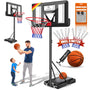KESSER® Outdoor Basketballanlage – Höhenverstellbar, mit Rollen. Backboard mit Korb auf stabilem Stand für Basketball im Freien.