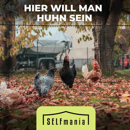 SELFmania Hühnerzaun 25 m, 120 cm hoch, grün, inkl. 21 Stäbe