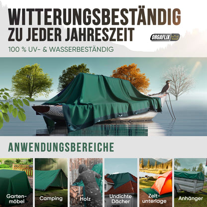 ORGAFLIX Premium Abdeckplane 4x8m – Wasserdicht UV-beständig