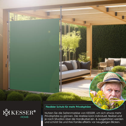 KESSER® Klemmmarkise Senkrechtmarkise 150x310cm Dunkelgrün