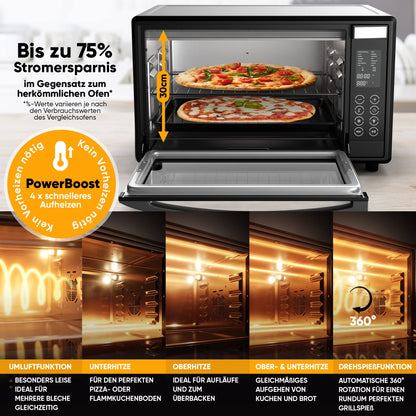 Stillstern Minibackofen Umluft 45L CYCLONE PRO+ Pizzaofen