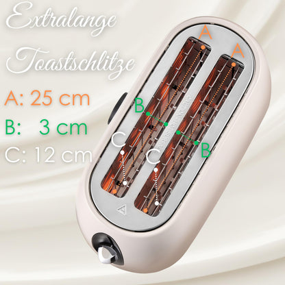 Steinborg Langschlitztoaster SB-2214 mit Brötchenaufsatz, 4 Scheiben