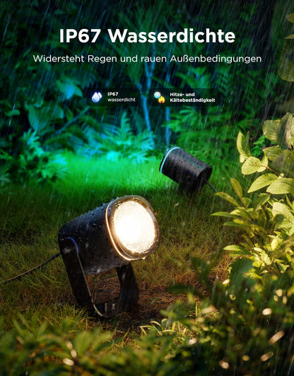 Govee Outdoor LED Strahler IP67 RGBWIC Gartenbeleuchtung - 2er Pack