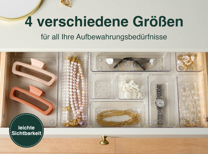 uandu Schubladen-Organizer 50er-Set, 4 Grössen für Bad, Küche und Büro