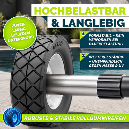 tillvex Pool Aufroller 3-5,70 m mit Vollgummireifen und Thermometer