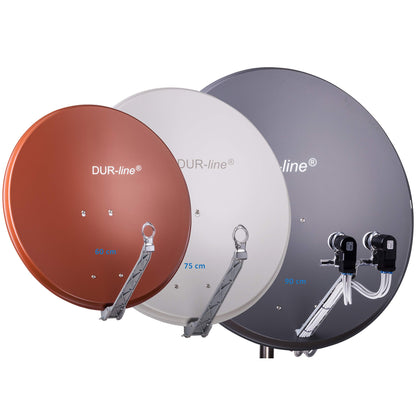 DUR-line Select 75/80cm Sat-Anlage – Hellgrau 4 Teilnehmer Set