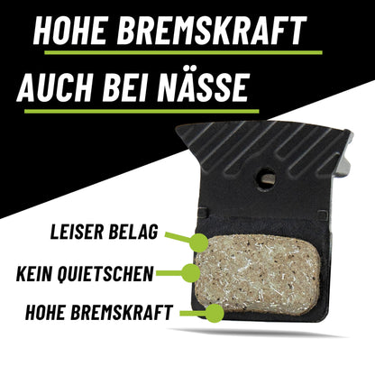 Shimano L05A-RF Scheibenbremsbeläge Resin mit Kühlrippen, 2er Set