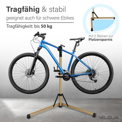 VELOJA Profi Fahrrad E-Bike Montageständer - Schwerlast 50kg