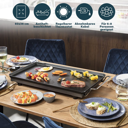 Princess Table Chef XXL Teppanyaki-Grillplatte 60 x 36 cm, 2500 W