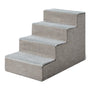 Amazon Basics Hundetreppe 4-stufig, faltbar, 36,5 cm, Grau – Aufstiegshilfe aus Schaumstoff für Bett und Sofa