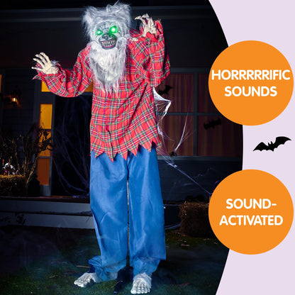 JOYIN 170 cm Werwolf Animatronic – animierte Halloween Requisite