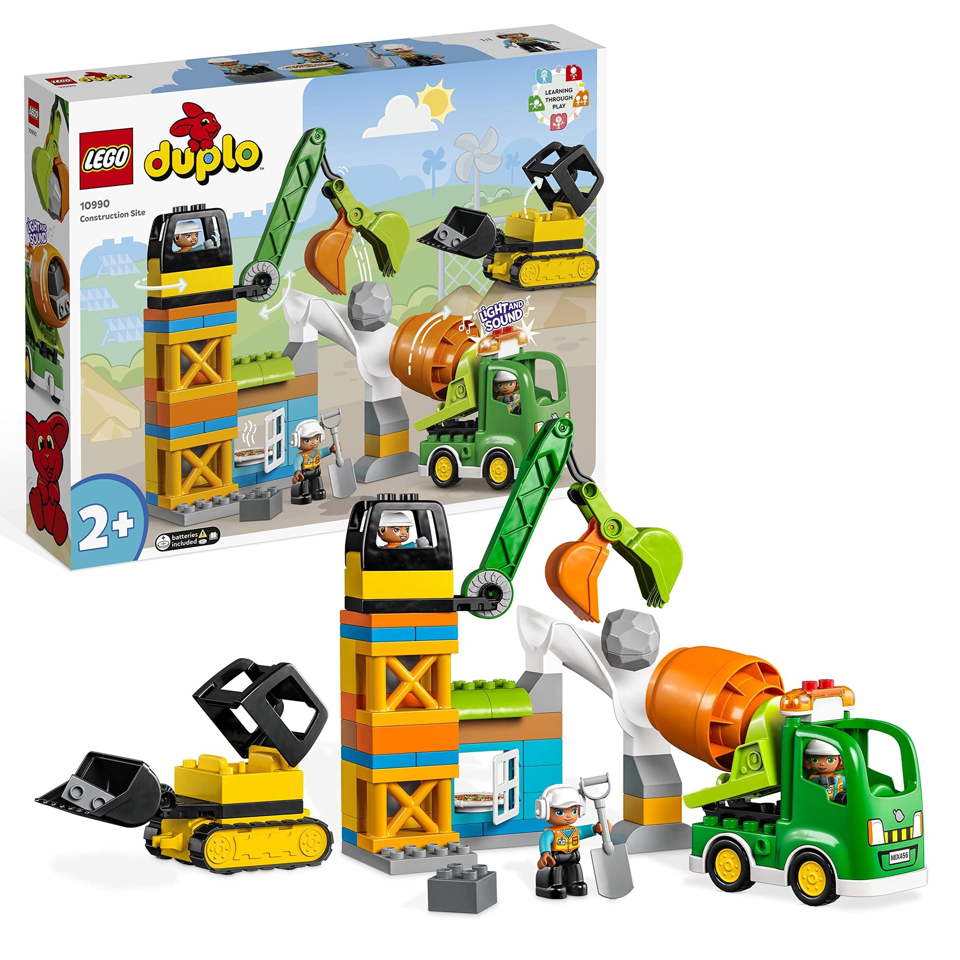 LEGO DUPLO Baustelle 10990 - Baufahrzeuge Spielzeug: Bunte Baustellenfahrzeuge (Bagger, Kipplaster) aus DUPLO-Steinen. Fördert spielerisch Feinmotorik und Rollenspiele durch Bauen und Bewegen.
