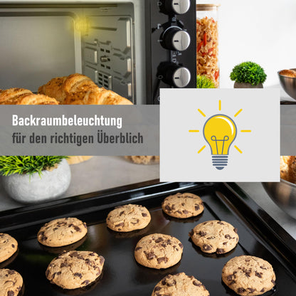 ProBake Minibackofen 45 Liter Umluft Drehspiess 2000W Glasfront